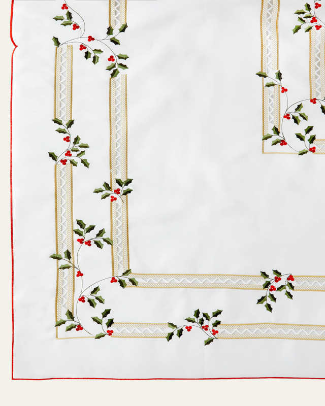 Holly Berry 13-Piece Tablecloth & Napkins Set, 28" x 42"